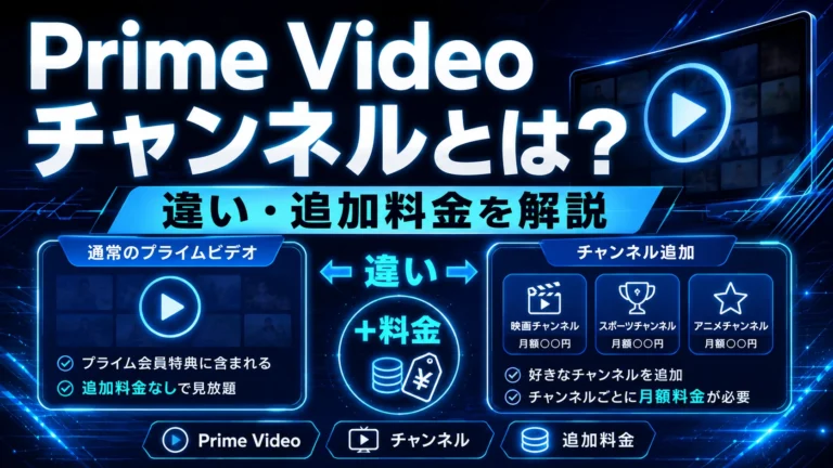 Prime Videoチャンネルとは？プライムビデオとの違いと追加料金を解説