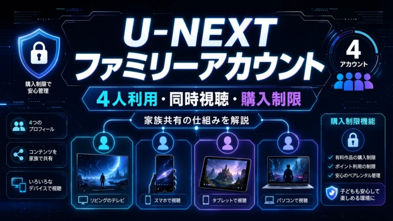 U-NEXTのファミリーアカウントとは？4人利用・同時視聴の条件を解説